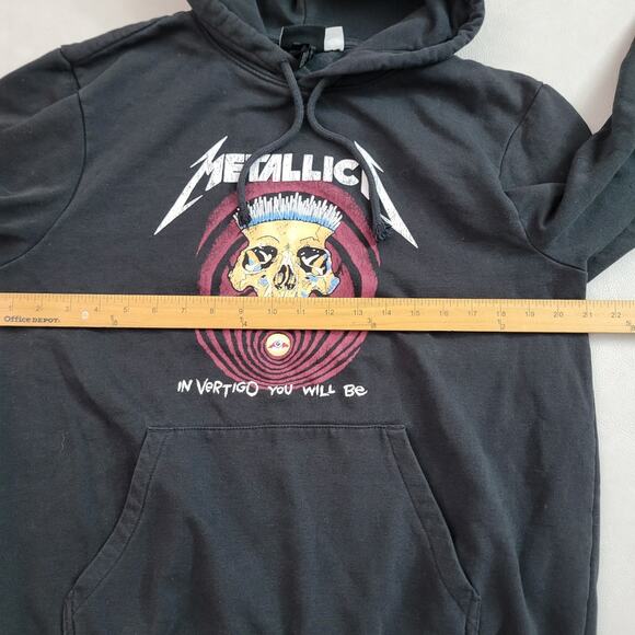 H&M Metallica In Vertigo You Will Be Hoodie Mens M Black Fleece Sweatshirt - Picture 5 of 10